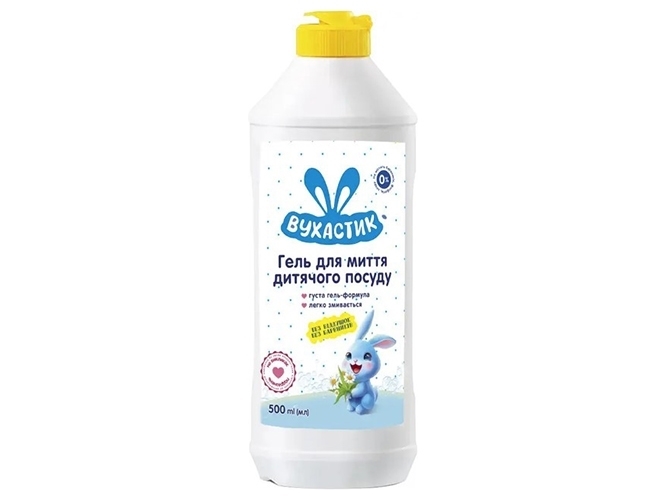 Гель для миття дитячого посуду Вухастик без віддушок і барвників 500 мл